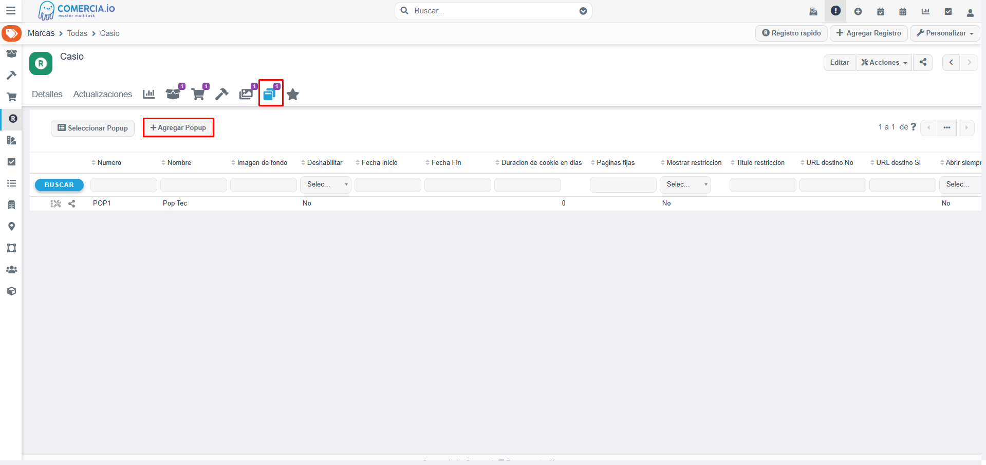 Imagen 1 - Agregar Popup