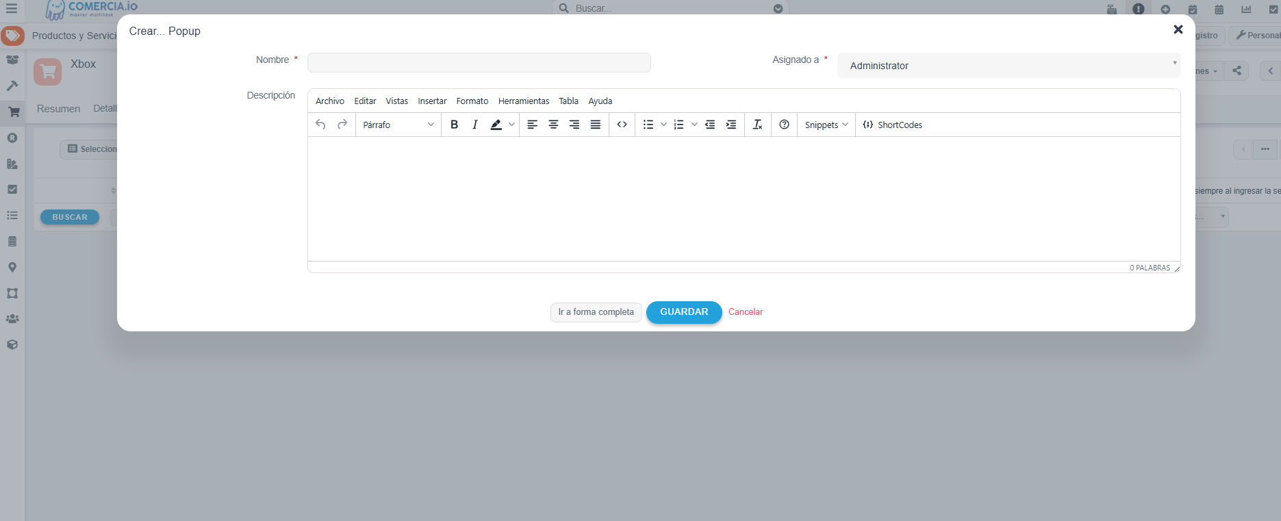 Imagen 2 - Agregar PopUp