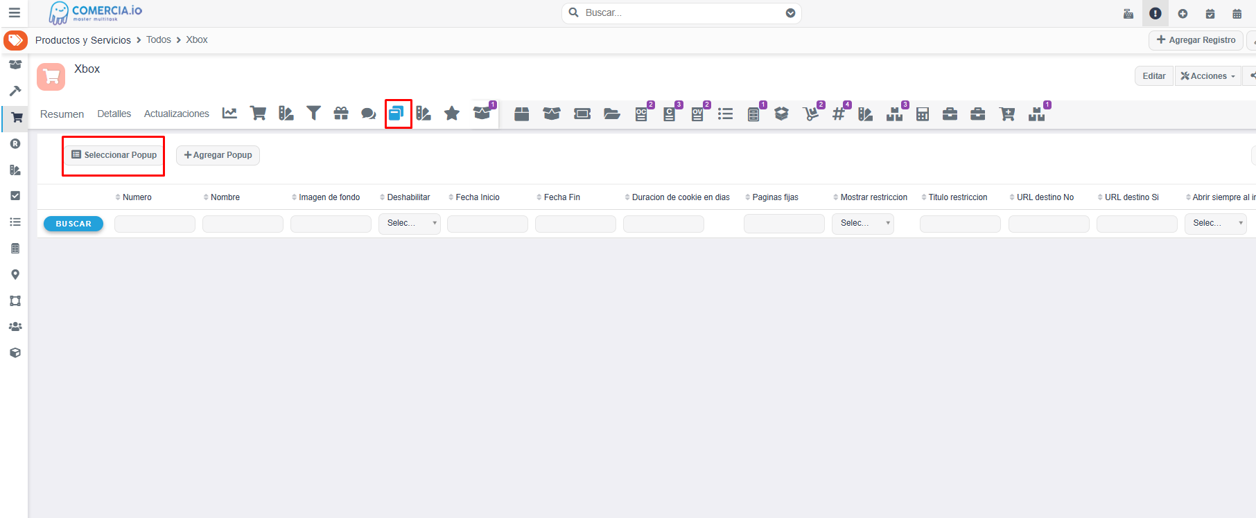 Imagen 1 - Seleccionar PopUp