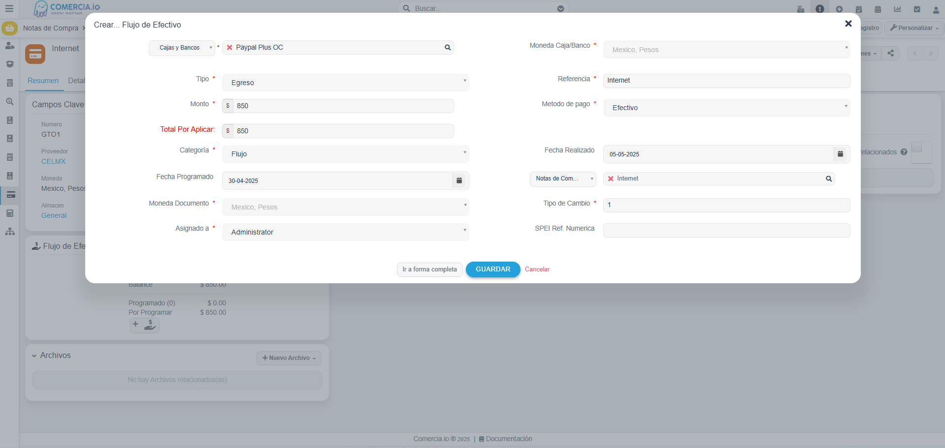 Imagen 2 - Pagar Nota de compra
