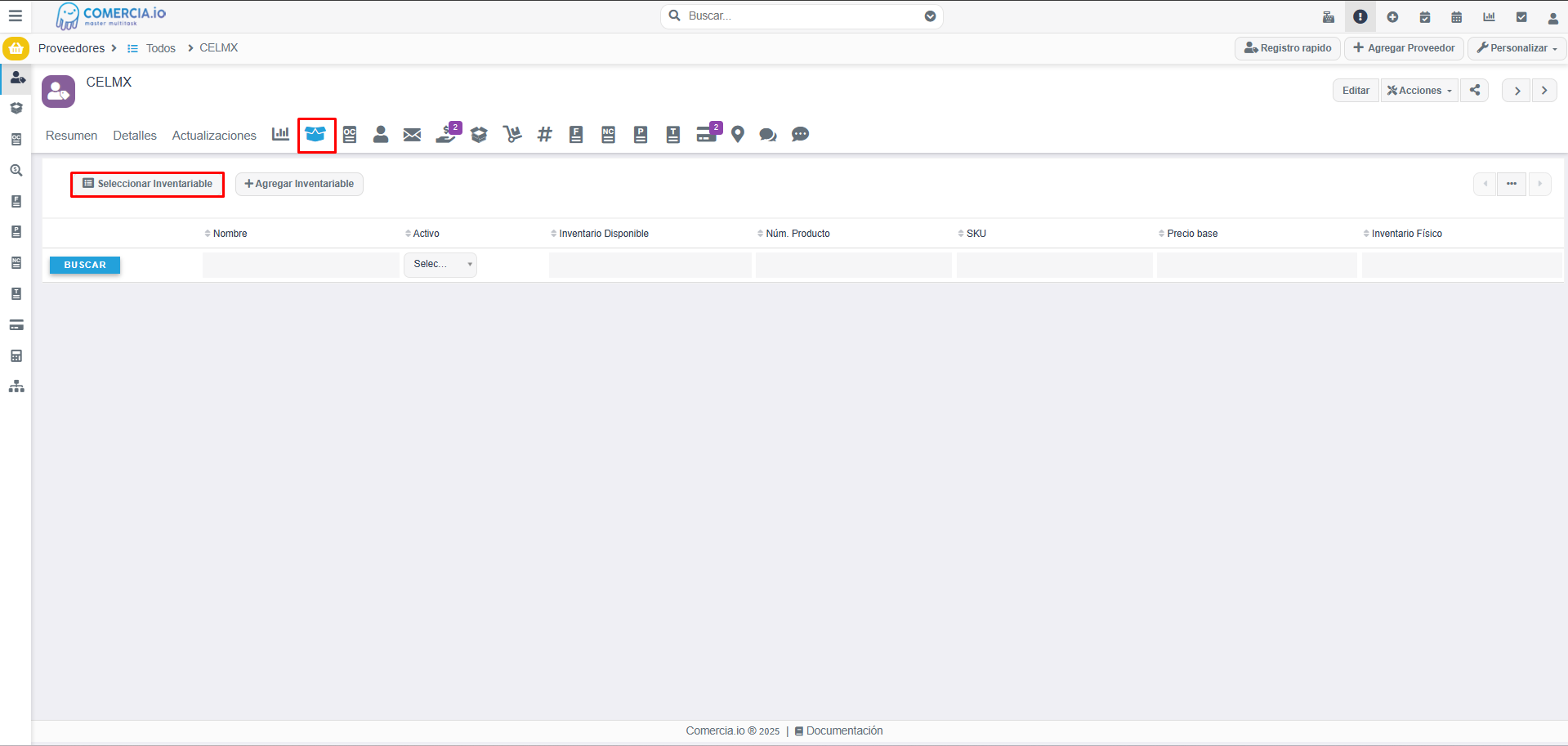 Imagen 1 - Seleccionar Inventariable