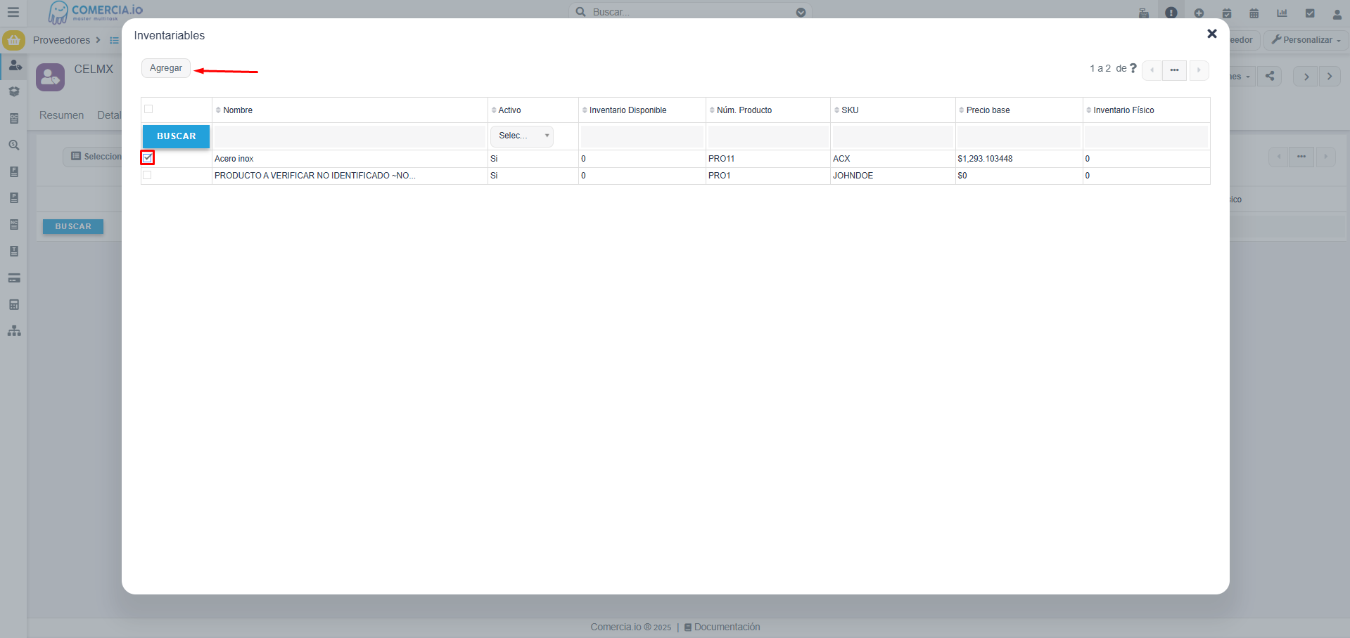 Imagen 2 - Seleccionar Inventariable