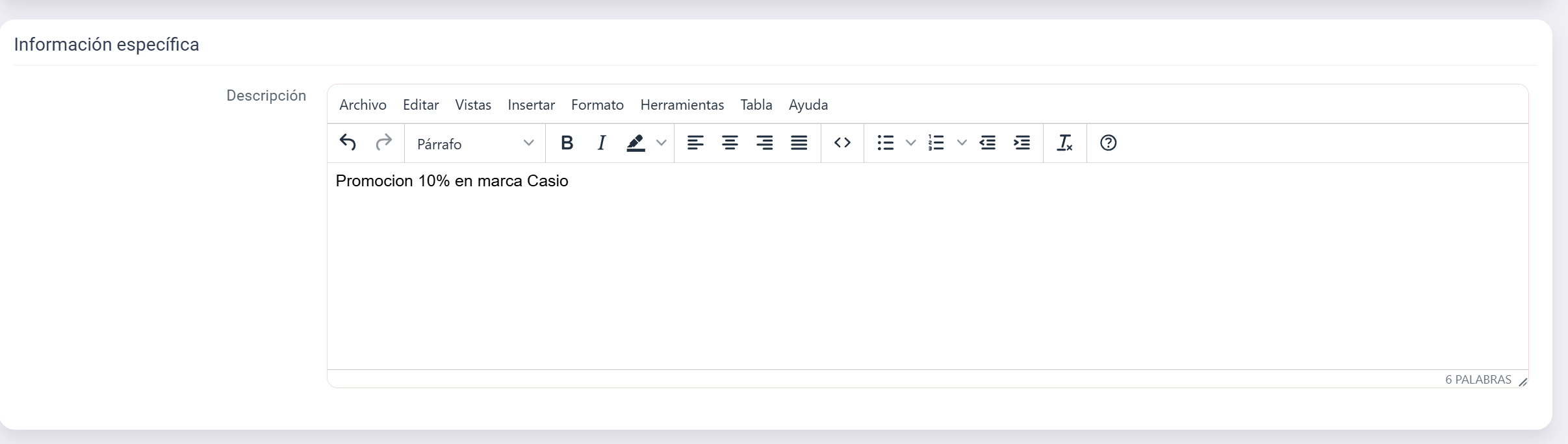 Paso 3 - Agregar descripción (opcional)