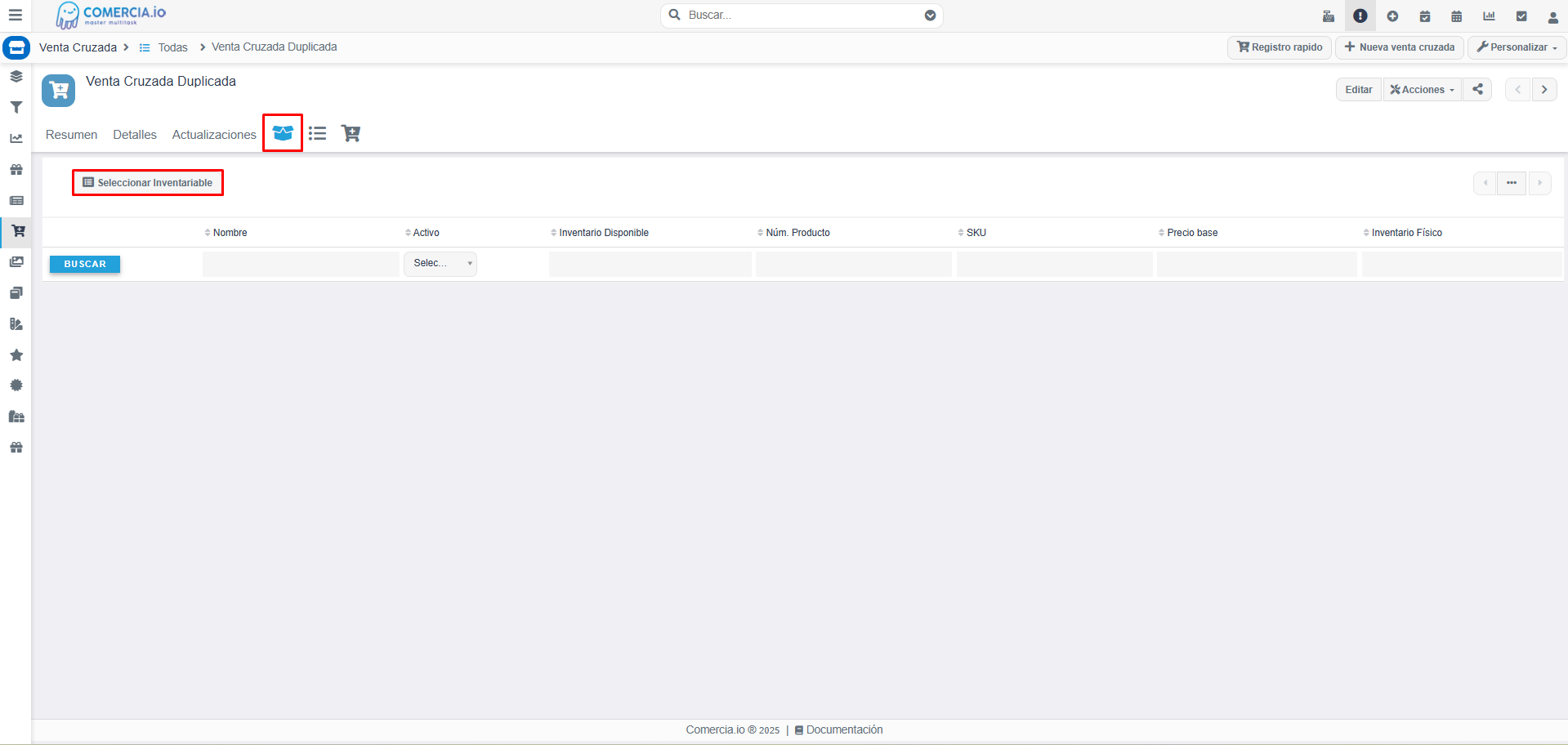 Imagen 1 - Seleccionar Inventariable