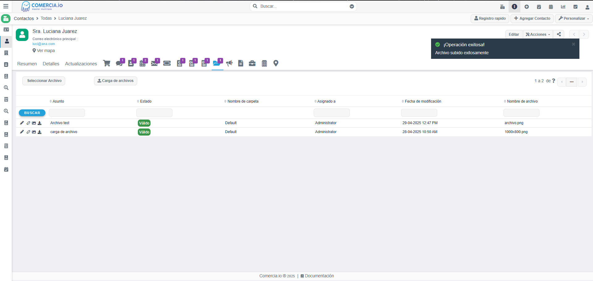 Imagen 3 - Carga de archivos