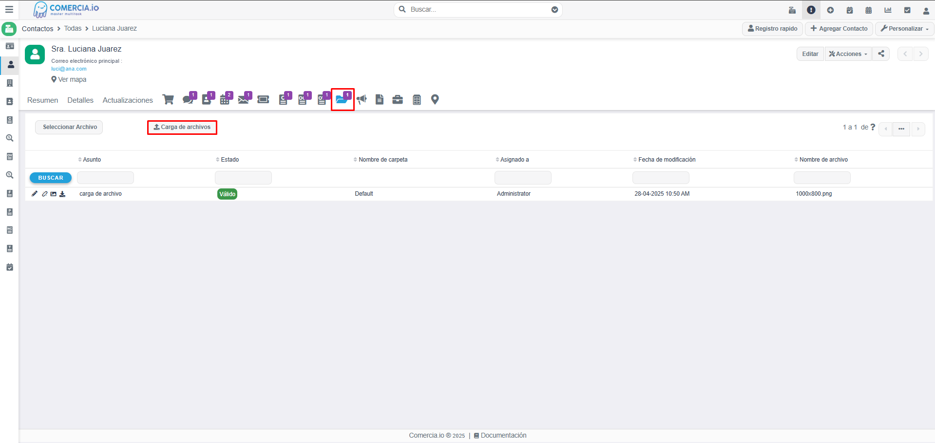 Imagen 1 - Carga de archivos
