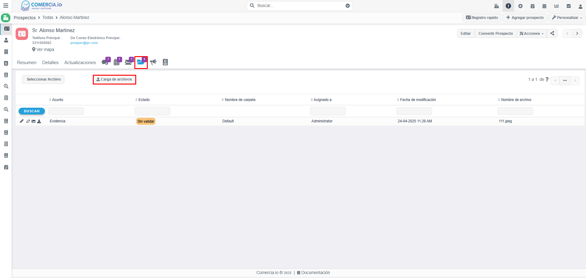 Imagen 1 - Carga de Archivos