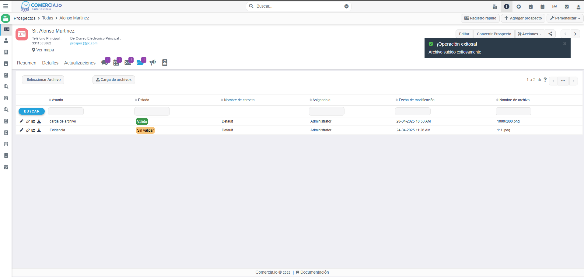 Imagen 3 - Carga de Archivos