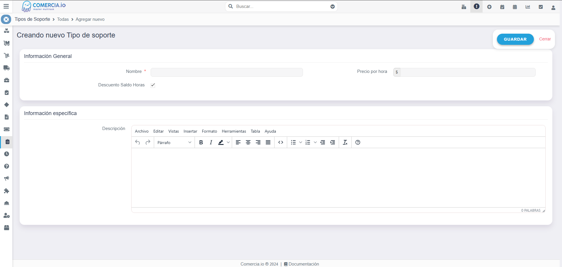 Paso 1 - Acceder al formulario de creación
